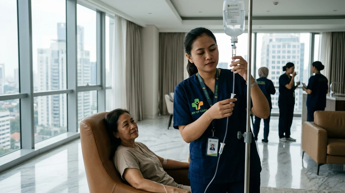 Perbedaan Penyerapan Vitamin Tablet vs Infus Intravena - Layanan Homecare Medis Joy of Care Jabodetabek