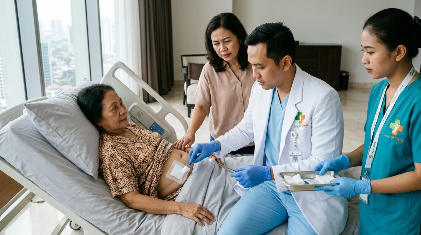 Tatalaksana Penumpukan Cairan Seroma Pasca Pembedahan - Layanan Homecare Medis Joy of Care Jabodetabek